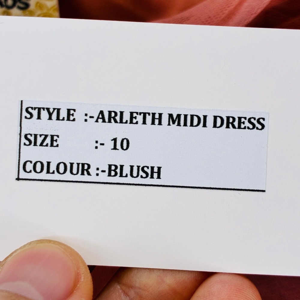 Lace & Beads Dress Women's 10 Blush Pink Arleth One Shoulder Tulle Midi Formal - Picture 10 of 16